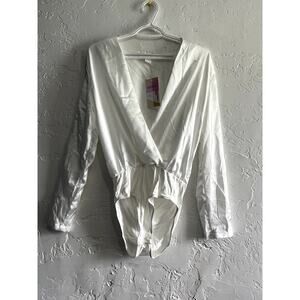 Wdirara silky body suit womens small fairycore‎ cottagecore coquette ethereal